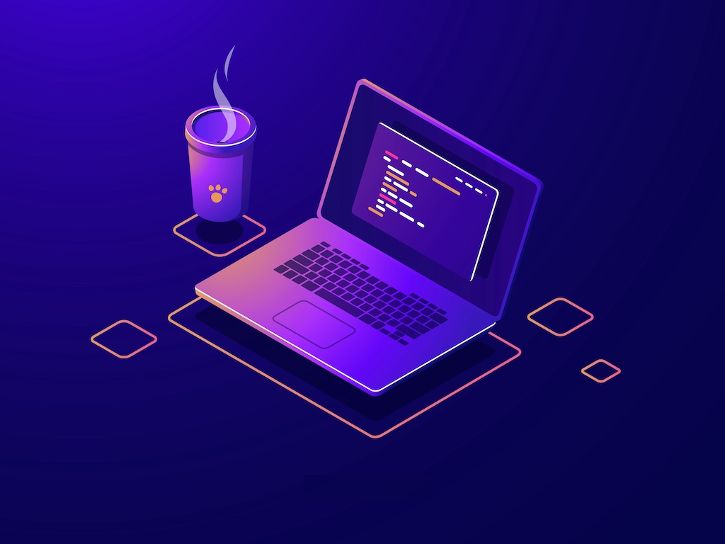 Developer working on laptop
